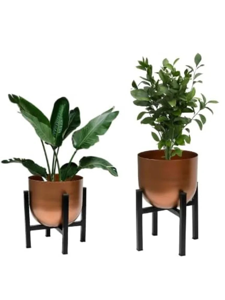 Large Versatile Metal Table Top Planter With Reversible Stand Plant Pot for Indoor/Outdoor