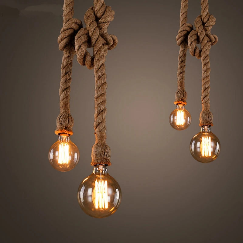 Nordic Retro Rope Pendant Light