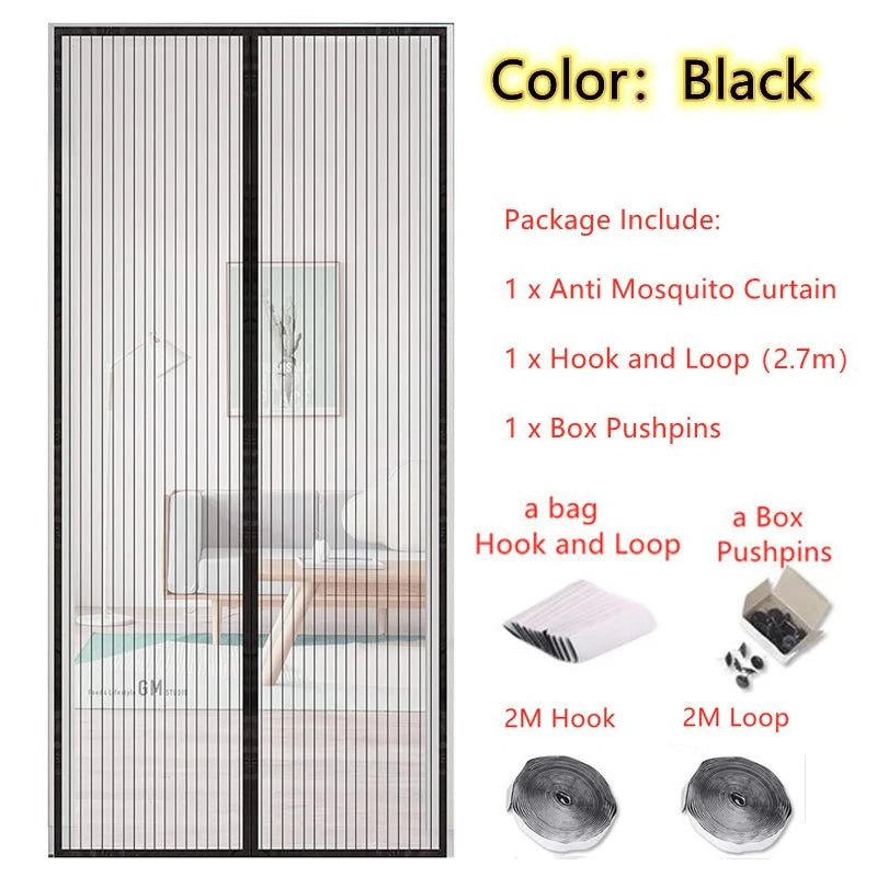 Mosquito & Fly Magnetic Mesh Door Curtain