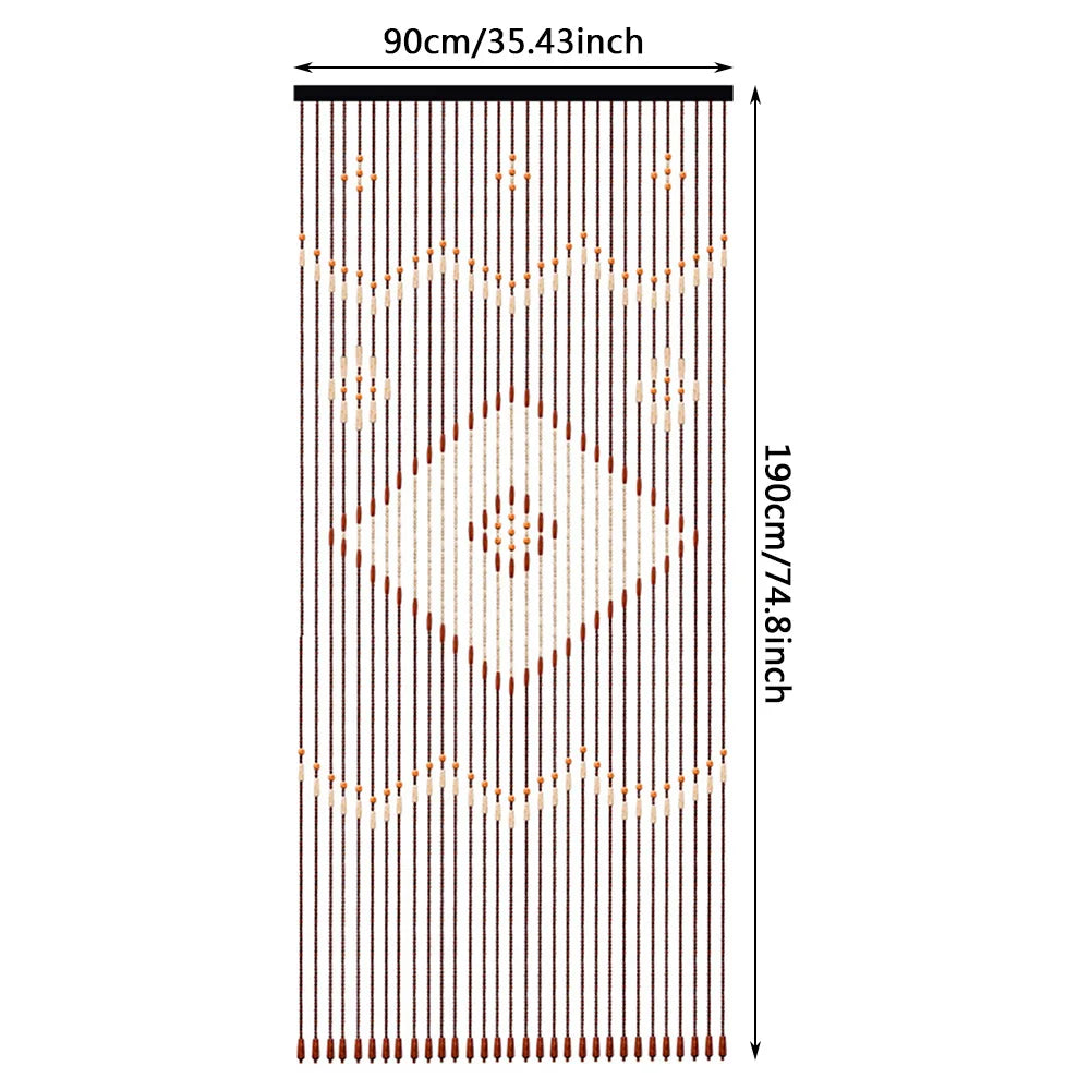 90x190cm Bamboo Beaded Door Curtain – UK Stock