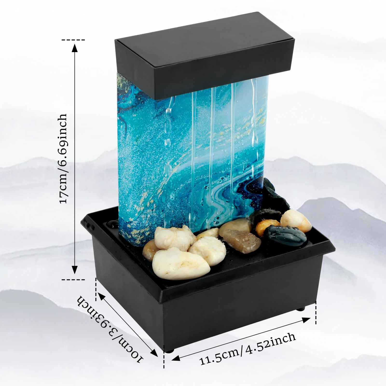 Tabletop Waterfall Fountain with Soft Lights