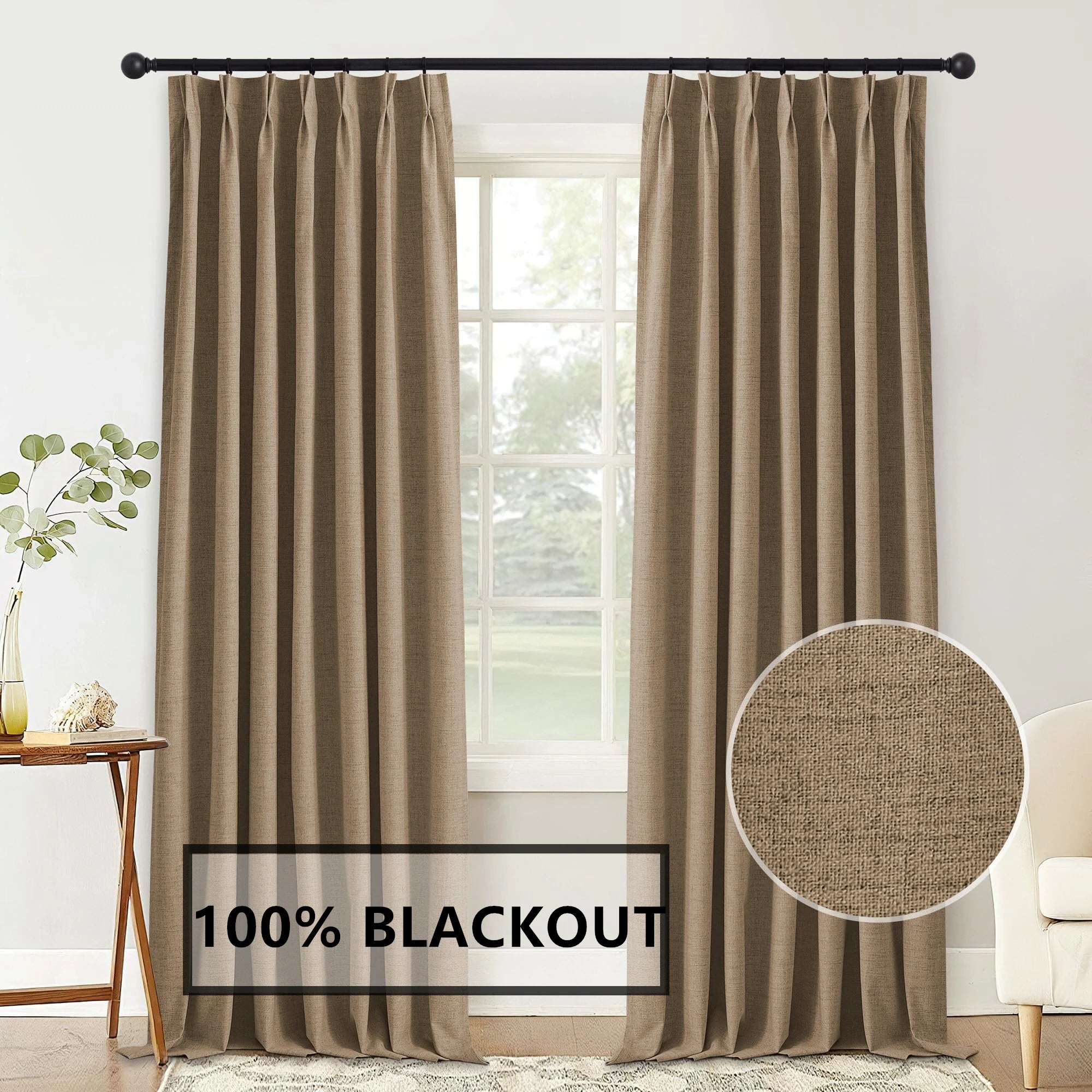 The Blackout Luxe Faux Linen Curtains (310cm)