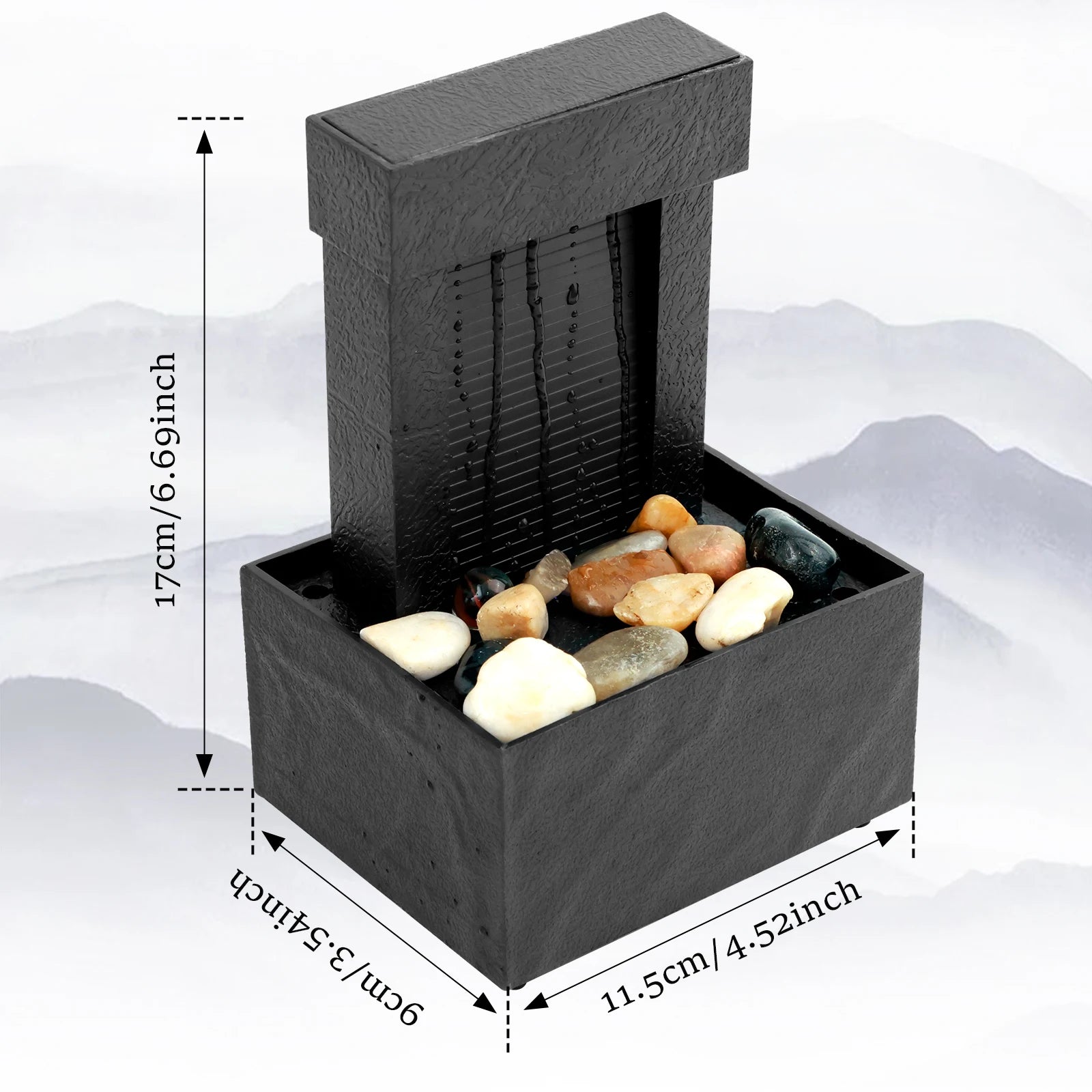 Tabletop Waterfall Fountain with Soft Lights