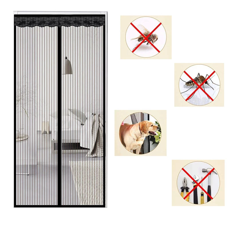 Mosquito & Fly Magnetic Mesh Door Curtain
