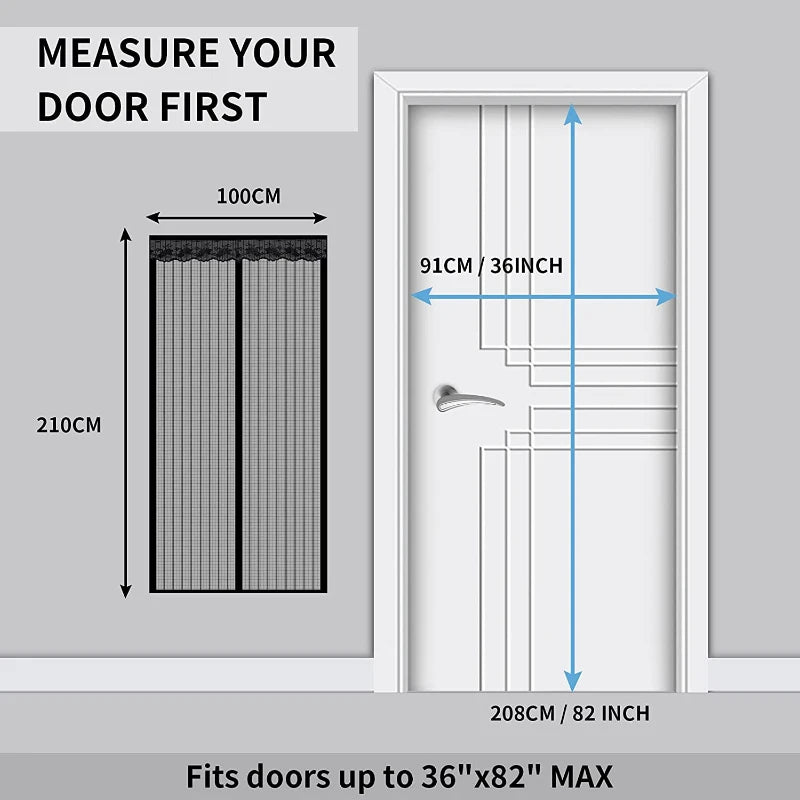 Mosquito & Fly Magnetic Mesh Door Curtain