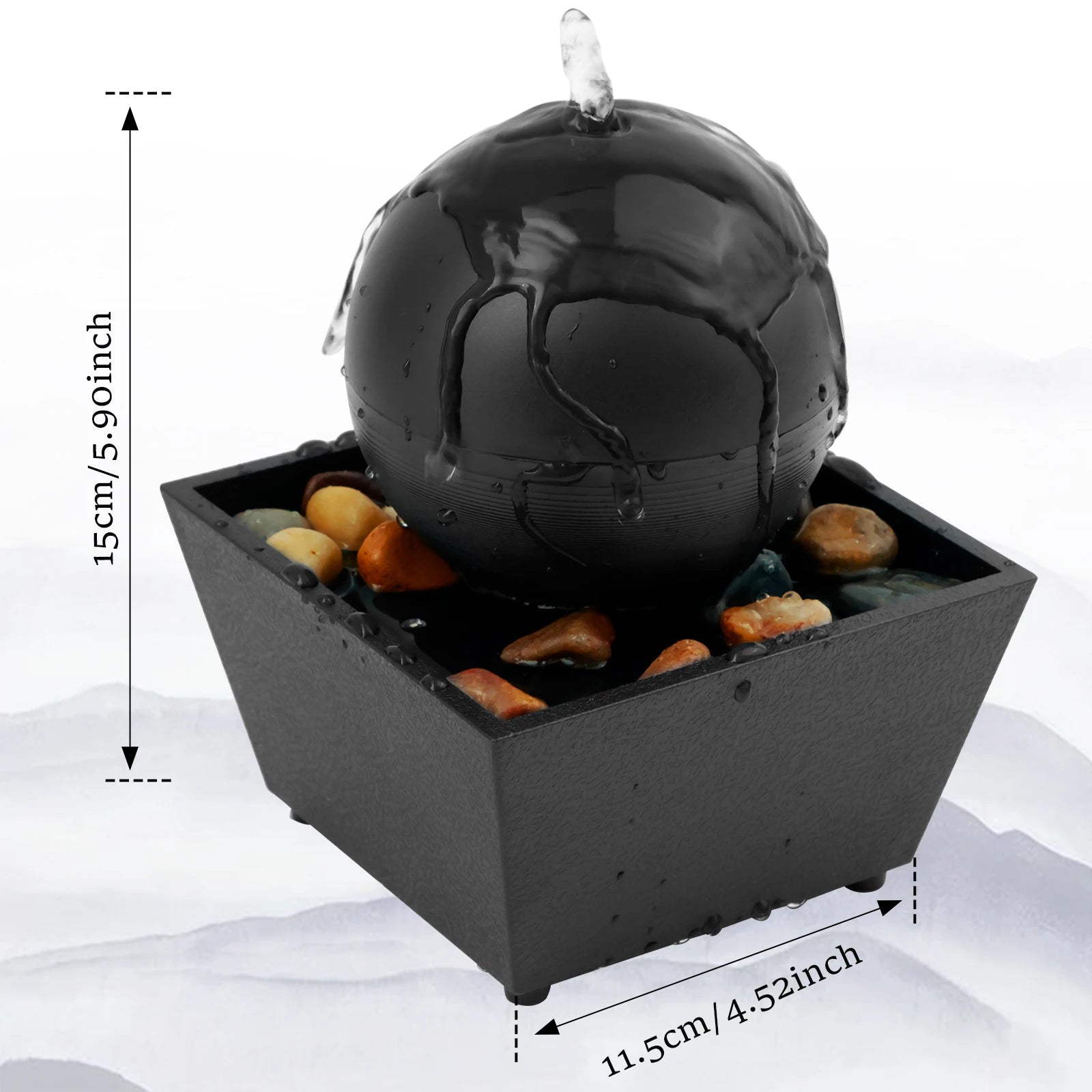 Tabletop Waterfall Fountain with Soft Lights