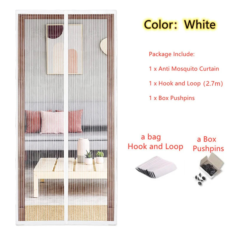 Mosquito & Fly Magnetic Mesh Door Curtain