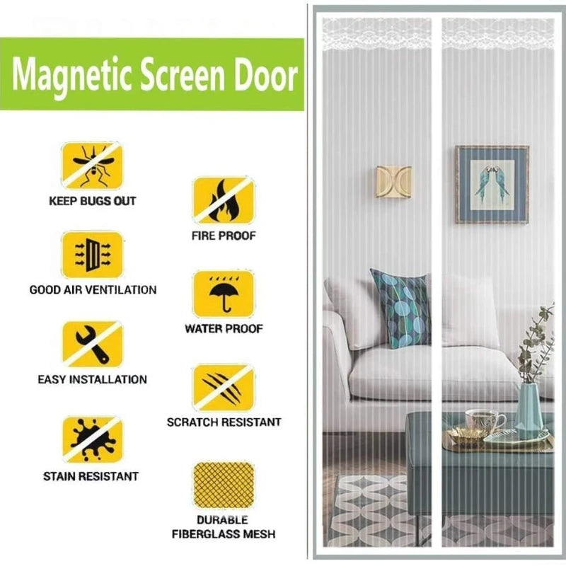 Mosquito & Fly Magnetic Mesh Door Curtain