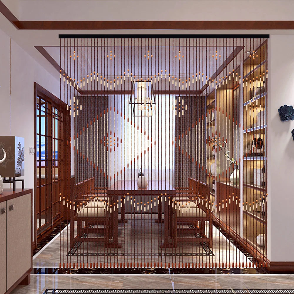 90x190cm Bamboo Beaded Door Curtain – UK Stock