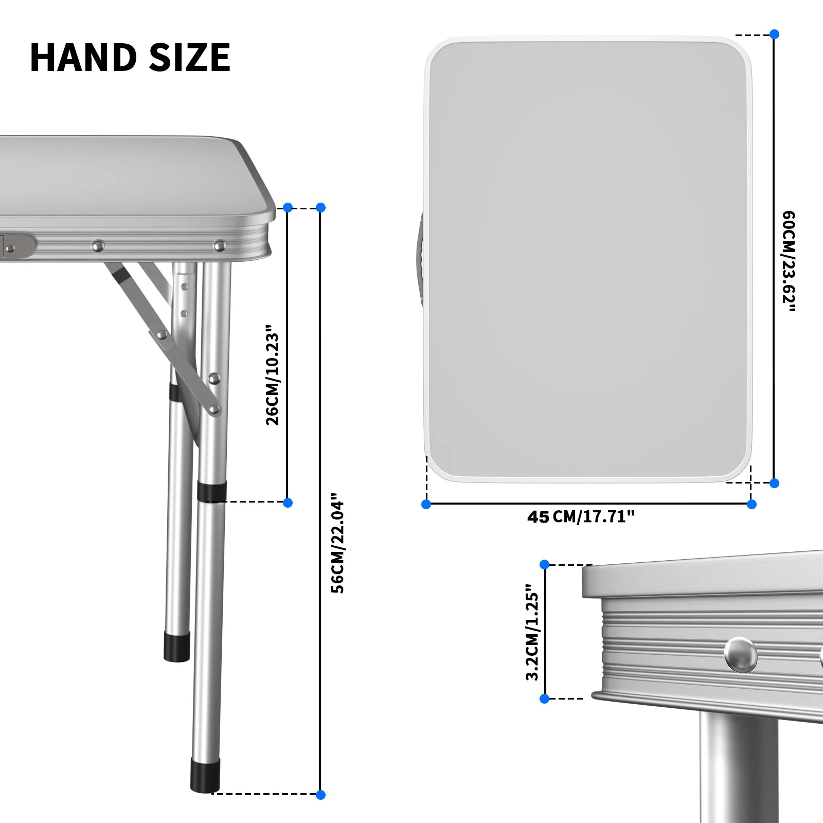 The Compact Carry Adjustable Table