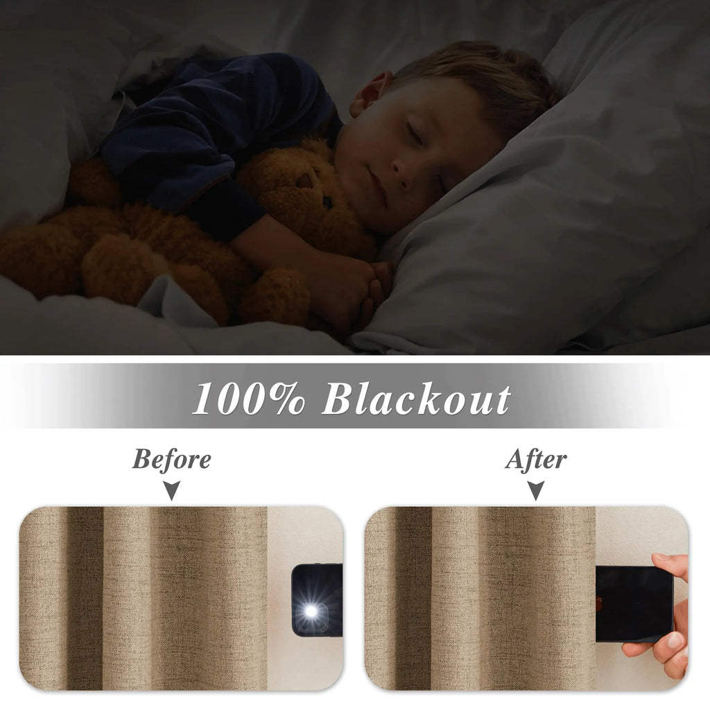 The Blackout Luxe Faux Linen Curtains (310cm)