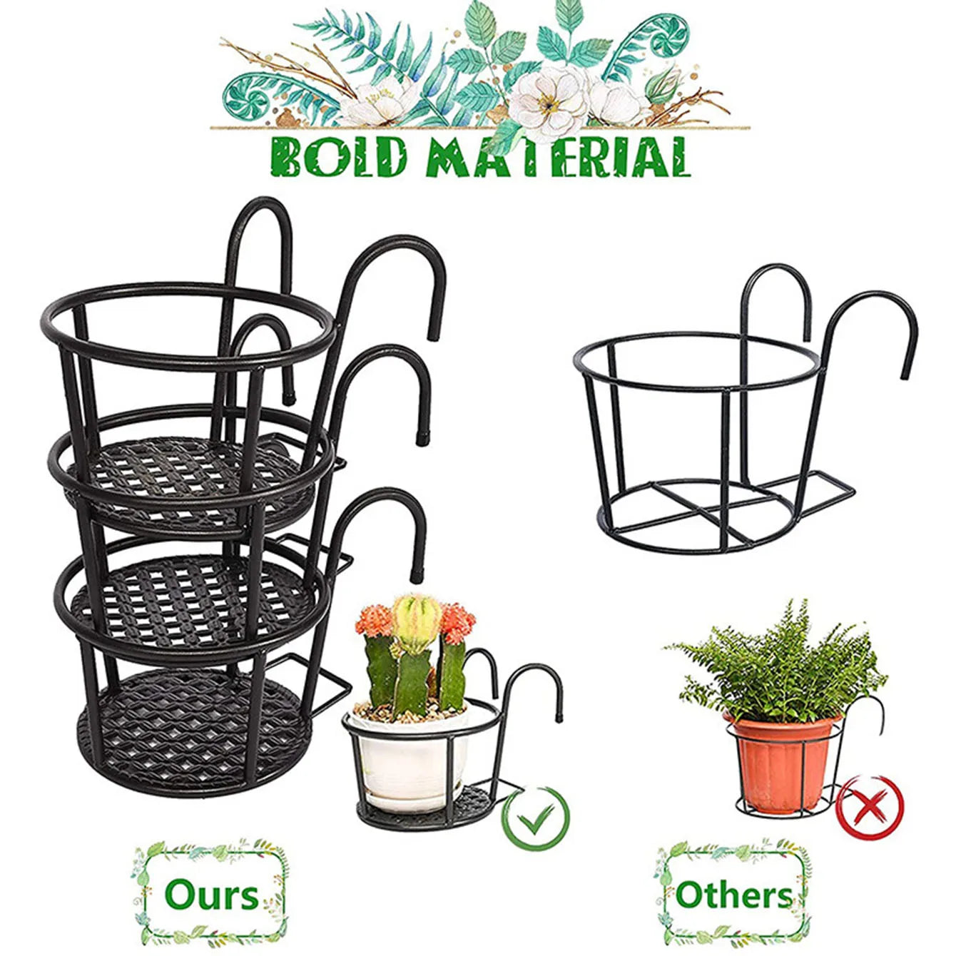 Wrought Iron Hanging Basket Set